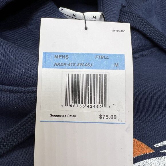 NEW Denver Broncos Nike Team Logo Cotton Hooded Sweatshirt Hoodie MD - Picture 7 of 14